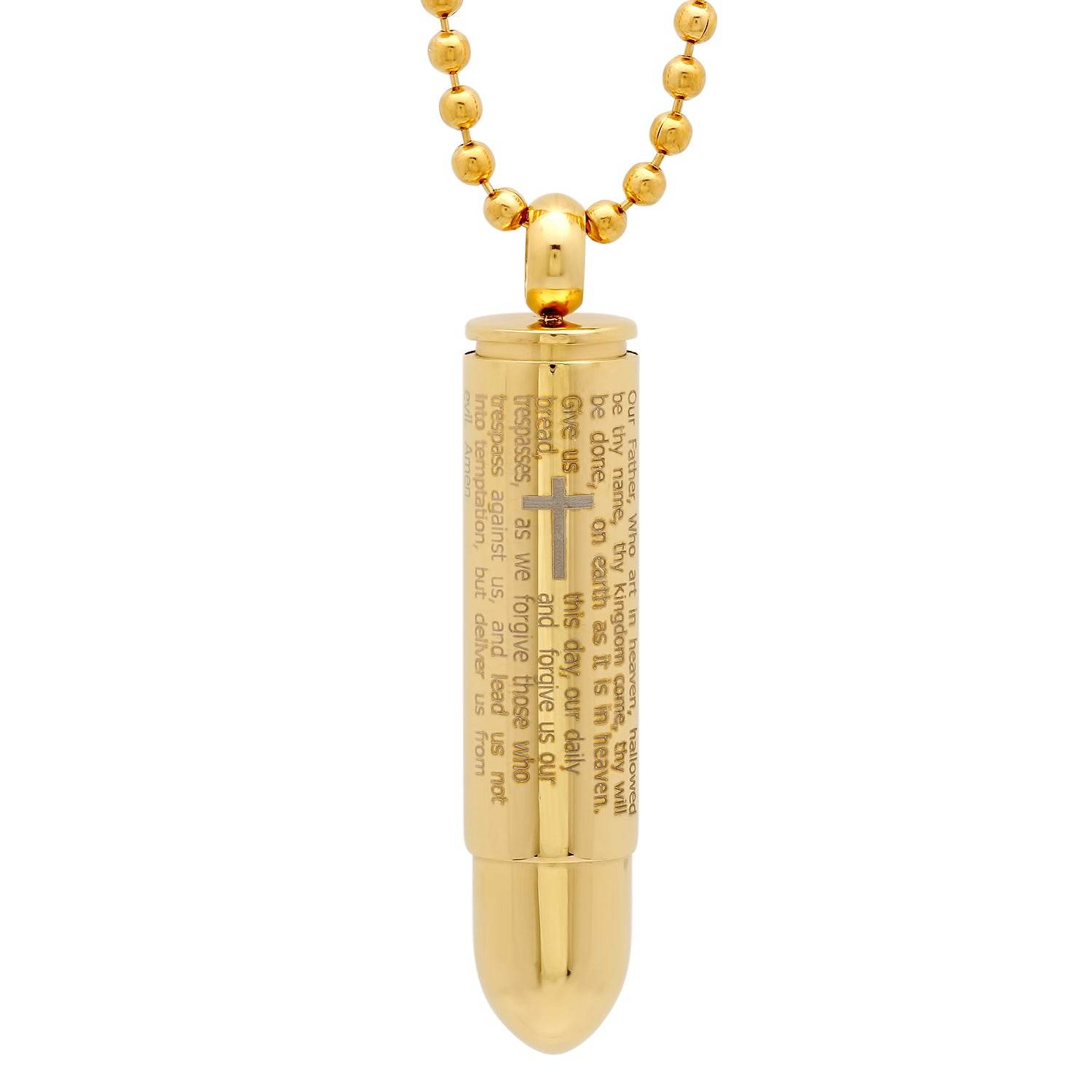 Lord's Prayer Bullet Pendant - Steel Time