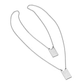Our Lady Mount Carmel Rectangle Scapular Necklace - Steel Time