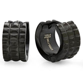 Punk Rock Studded Huggie Earrings - Steel Time