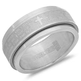 Lord's Prayer Structural Spinner Ring - Steel Time