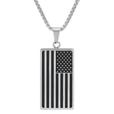 Monochrome Americana Pendant Necklace - Steel Time