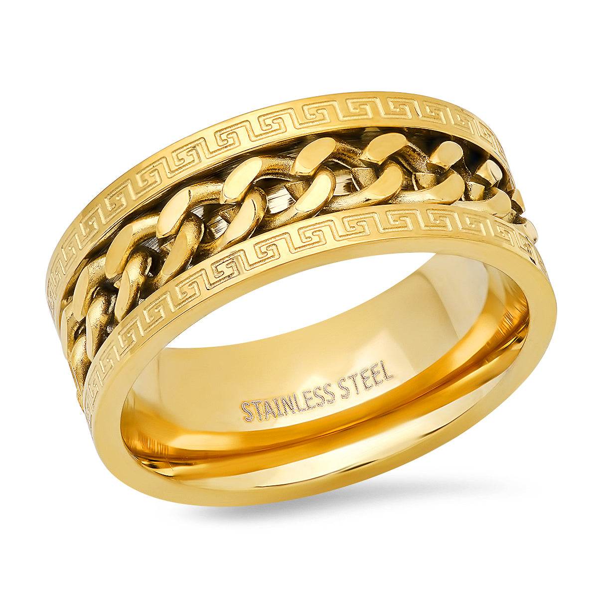 Cuban Link Spinner Ring - Steel Time