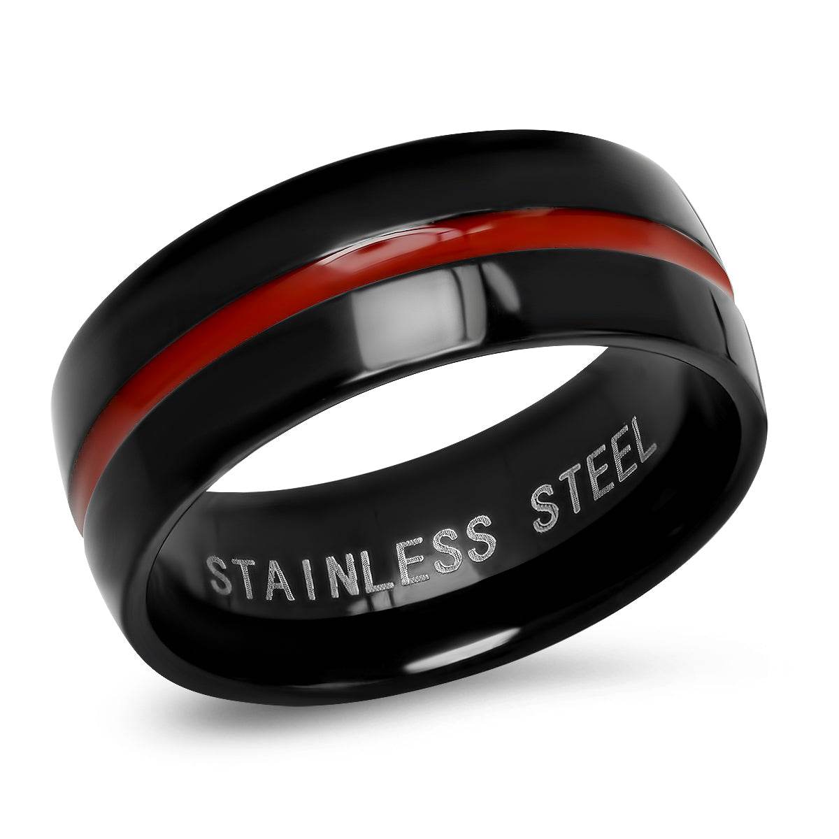 Thin Red Line Ring - Steel Time