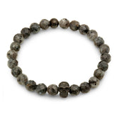 Lava Beaded Skull Bracelet - Steel Time