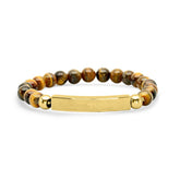 Lord's Prayer Tiger Eye ID Stretch Bracelet - Steel Time