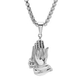 Bless Up Prayer Hands Pendant - Steel Time
