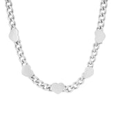 SYLM x SteeltimeNYC Cuban Link Hearts Necklace + Bracelet Set - Steel Time