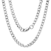 Slim Cuban Chain Link Necklace - Steel Time