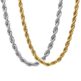 Twisted Rope Chain Necklace - Steel Time