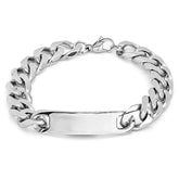 Classic XL Cuban Link ID Bracelet - Steel Time