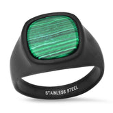 Black & Green Signet Statement Ring