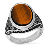 King Royale Oval Tiger Eye Ring