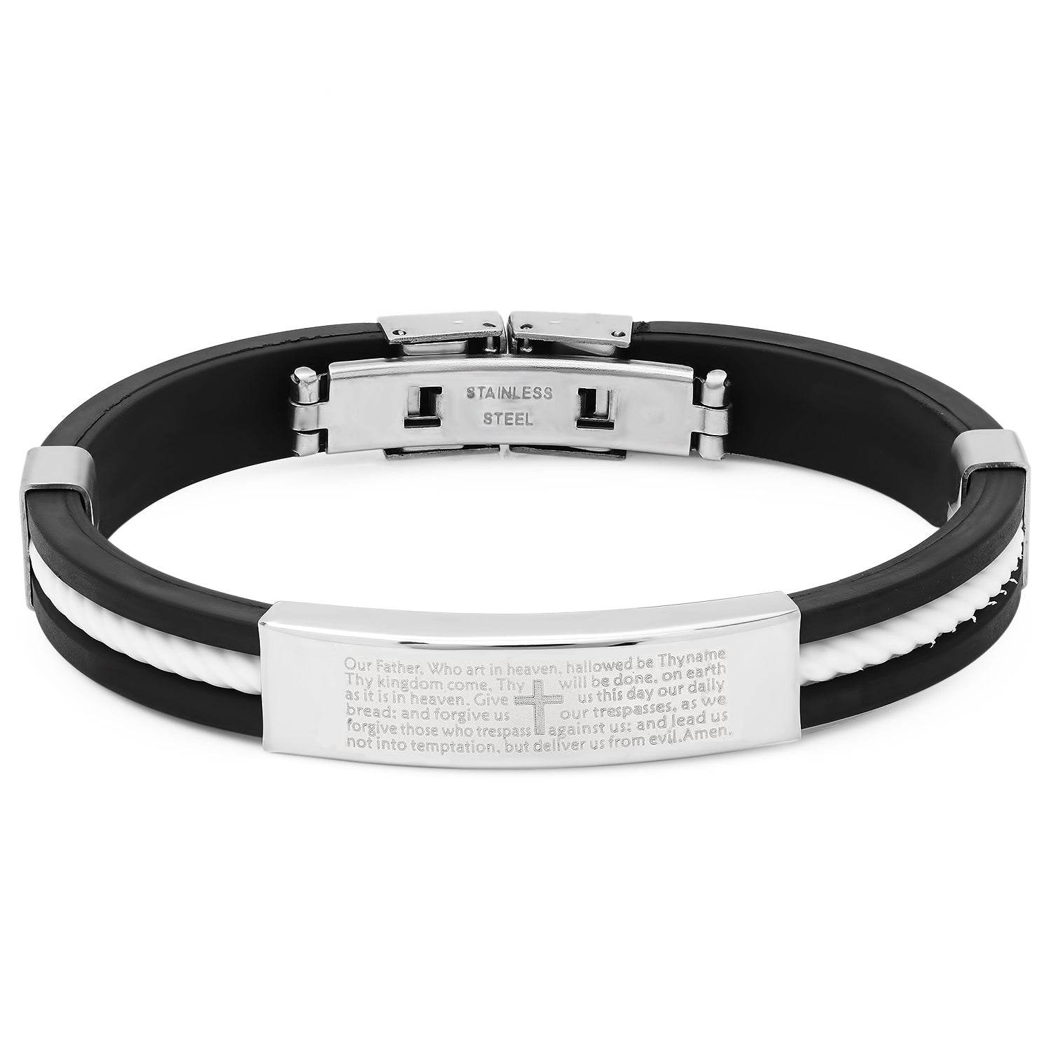 Lord's Prayer Lasso ID Bracelet - Steel Time