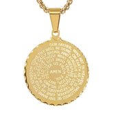 Lord's Prayer Medallion Necklace - Steel Time