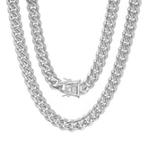 XL Miami Cuban Link Luxe Lock Necklace - Steel Time