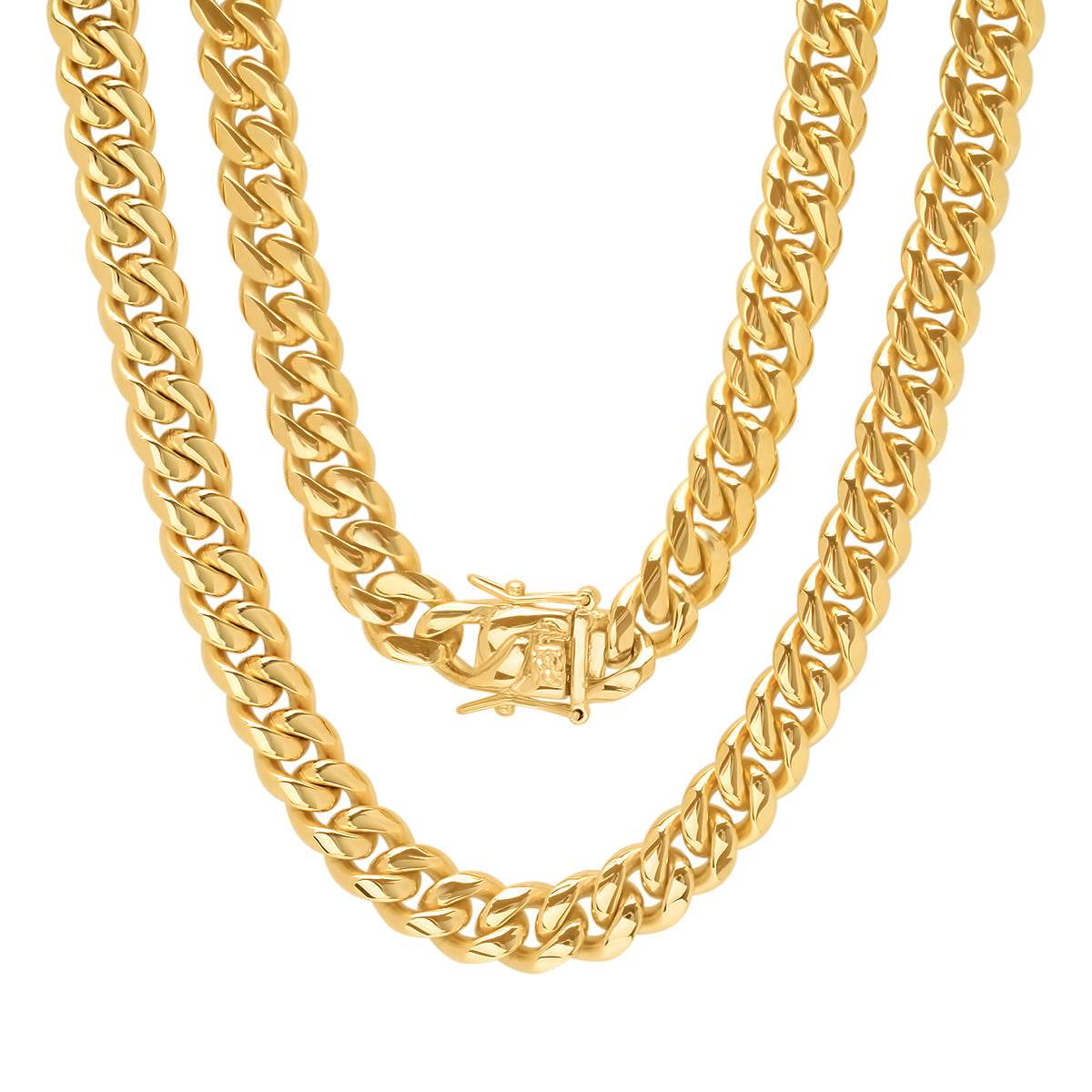 XXL Miami Cuban Link Luxe Lock Necklace - Steel Time