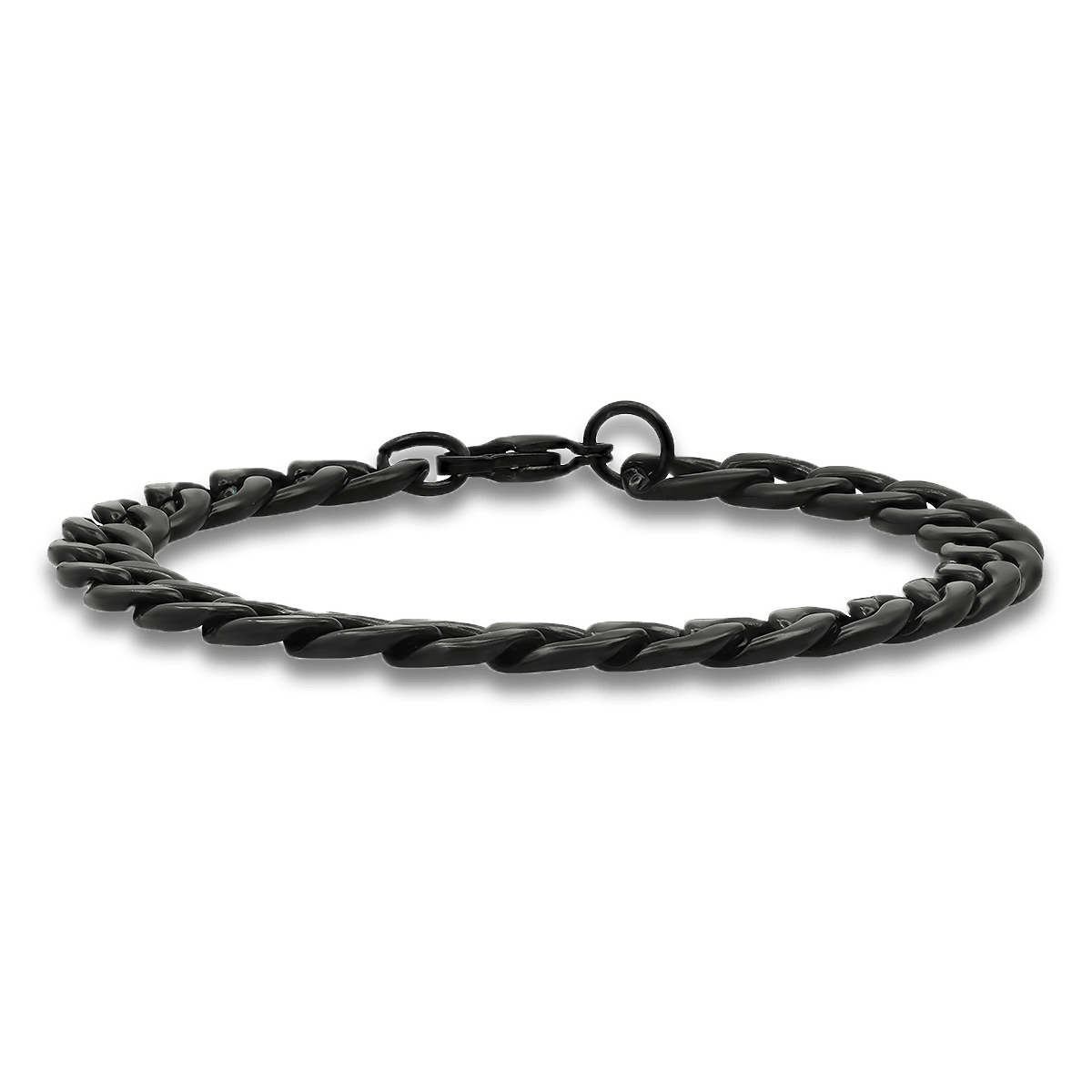 Black Ion Plated Cuban Link Bracelet - Steel Time