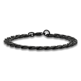 Black Ion Plated Cuban Link Bracelet - Steel Time