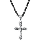 Vintage Roman Style Cross Necklace - Steel Time