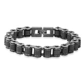 Oxidized Bicycle Chain Link Bracelet - Steel Time