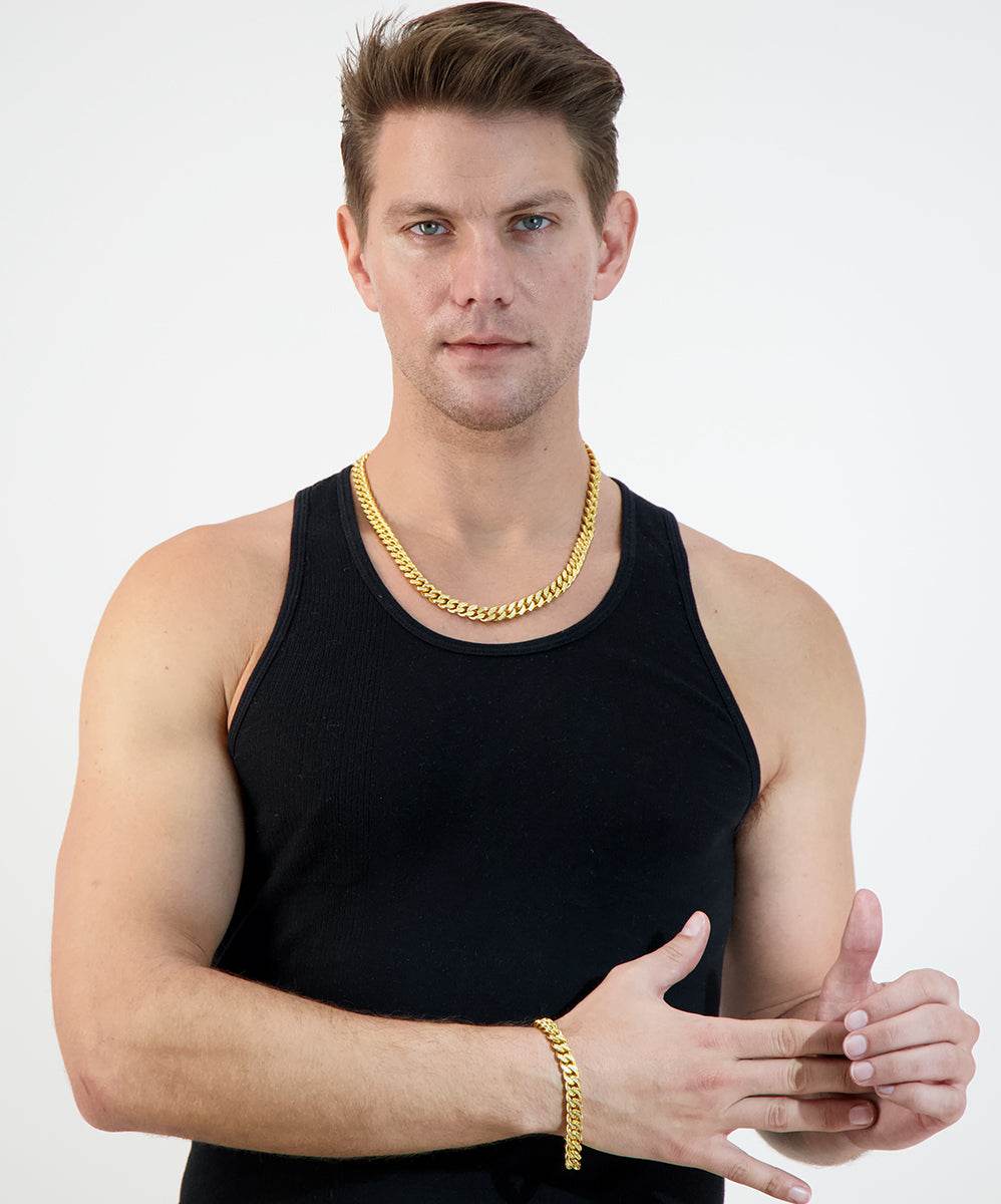 XL Cuban Link Super Deluxe Iced Out Lock Necklace - Steel Time