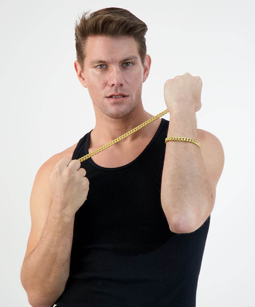 XL Cuban Link Super Deluxe Iced Out Lock Necklace - Steel Time