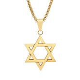 Star of David Pendant Necklace - Steel Time