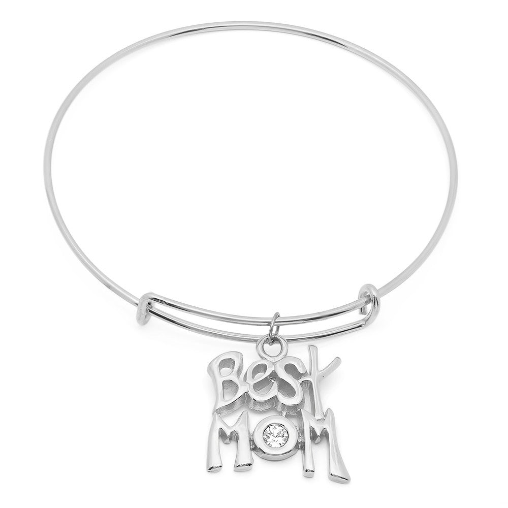 title:SteelTime Women's Stainless Steel Two Piece Heart Mother Daughter Charm Bracelets;color:Silver