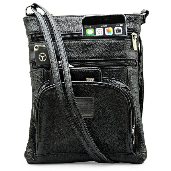【SCENERITY】Labelle Lether Cross Bag SteelTime Unisex Leather Crossbody Bag With Serenity Prayer