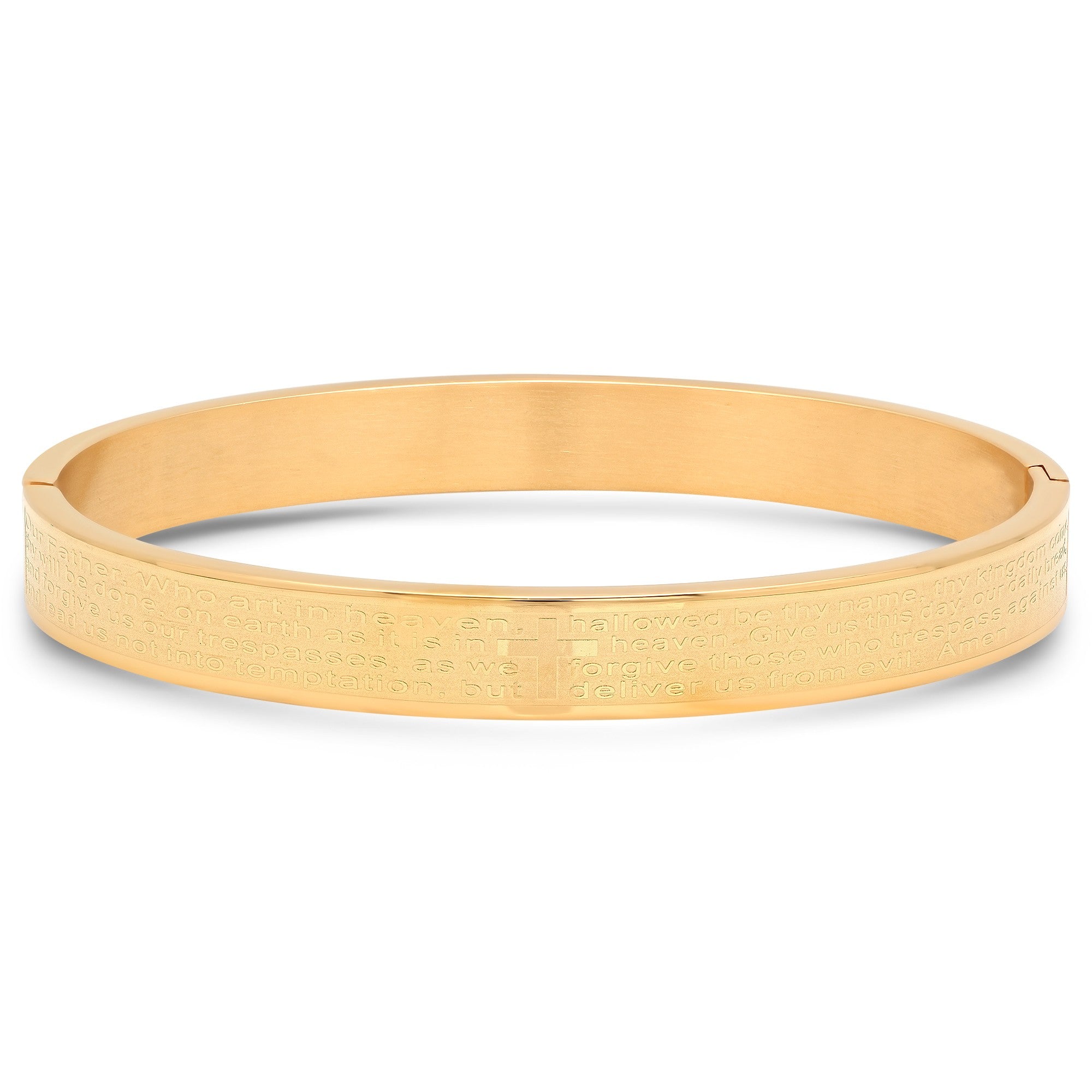 title:SteelTime Women's Lord's Prayer Bracelet In English;color:Gold
