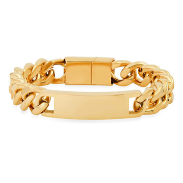 Deluxe Cuban Link Chain ID Bracelet – Steel Time