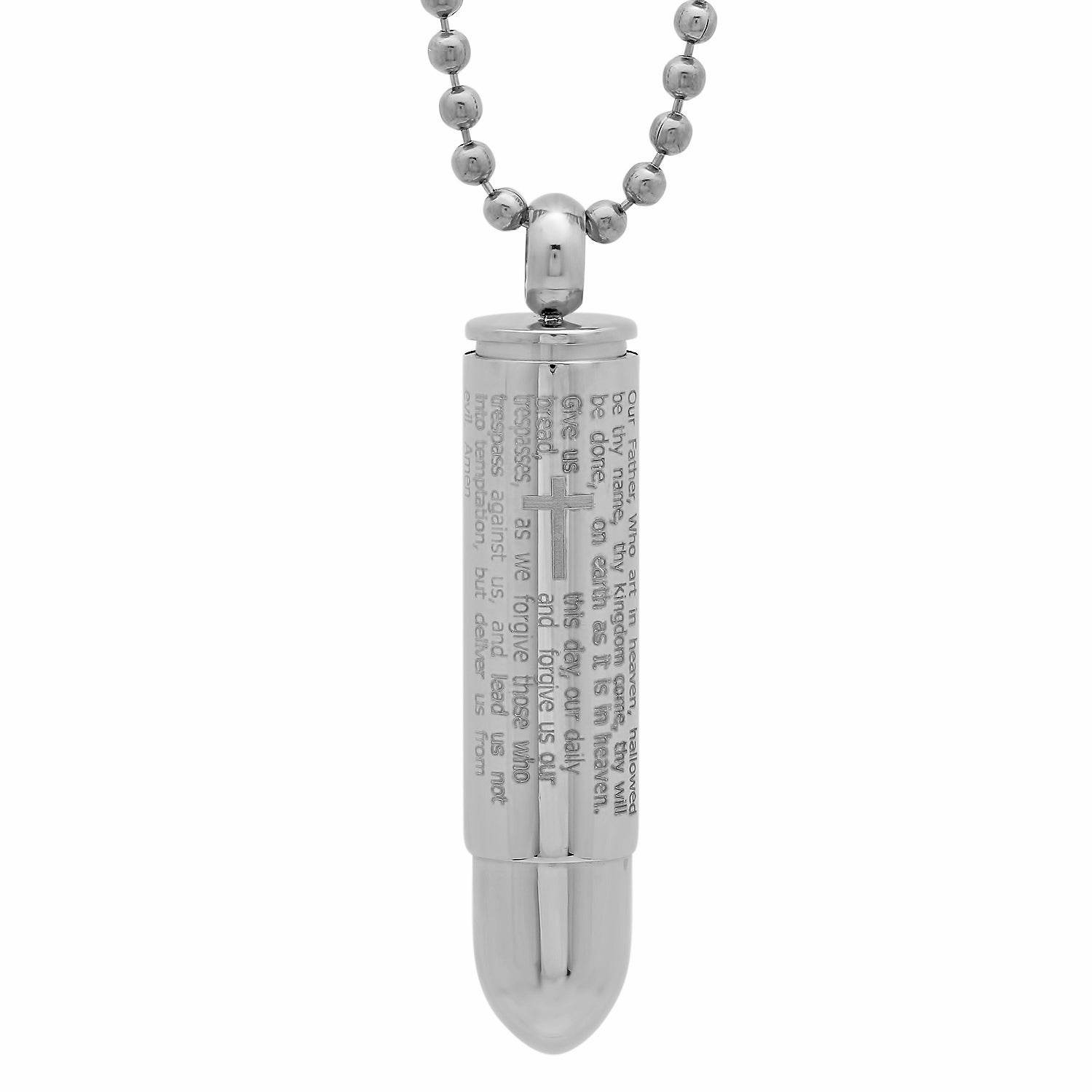 Lord's Prayer Bullet Pendant – Steel Time - Main Image