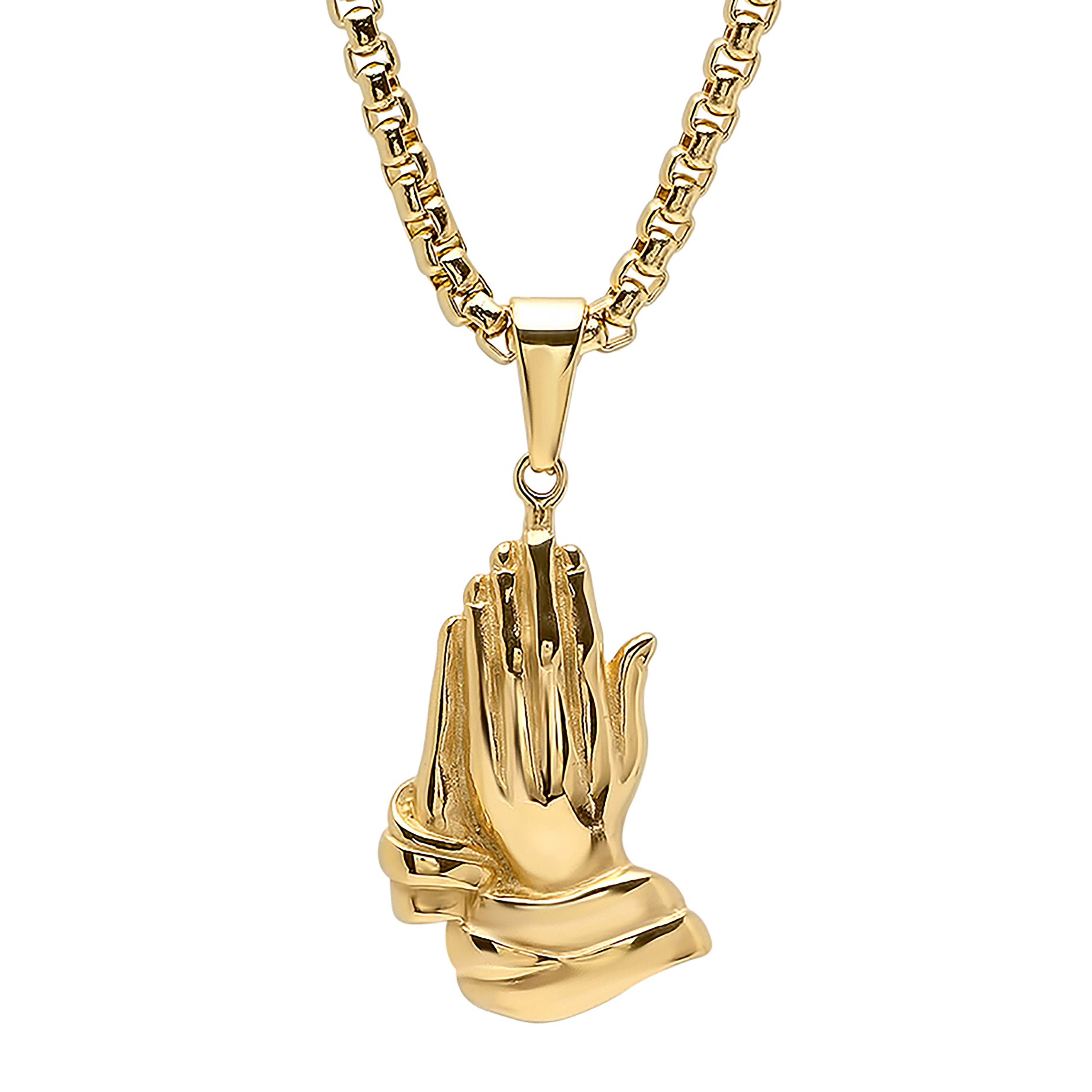 Bless Up Prayer Hands Pendant – Steel Time