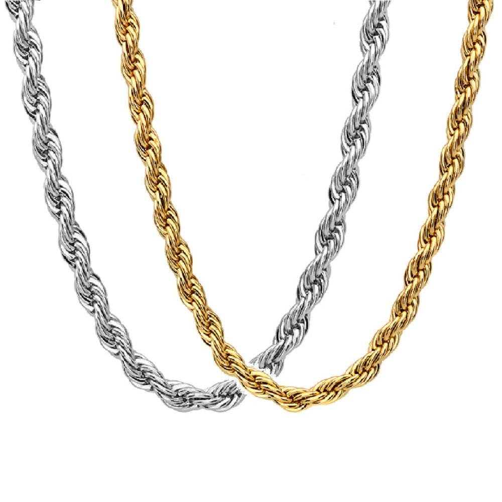 Twisted Rope Chain Necklace – Steel Time