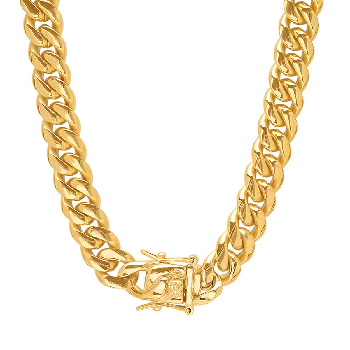 XL Miami Cuban Link Luxe Lock Necklace – Steel Time